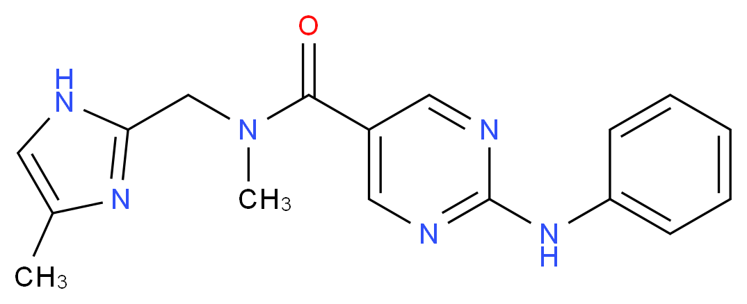 2-anilino-N-methyl-N-[(4-methyl-1H-imidazol-2-yl)methyl]pyrimidine-5-carboxamide_分子结构_CAS_)