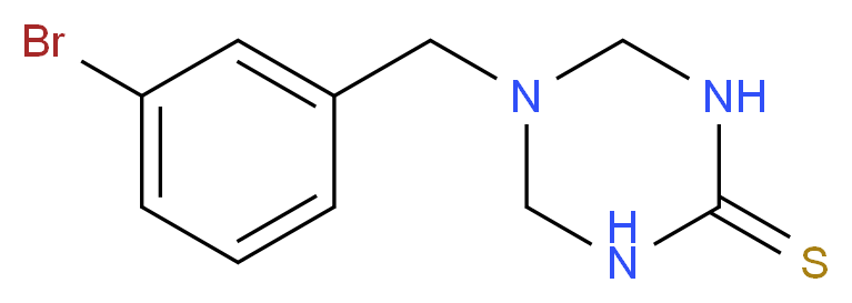 5-[(3-Bromophenyl)methyl]tetrahydro-1,3,5-triazine-2(1H)-thione_分子结构_CAS_529489-25-6)