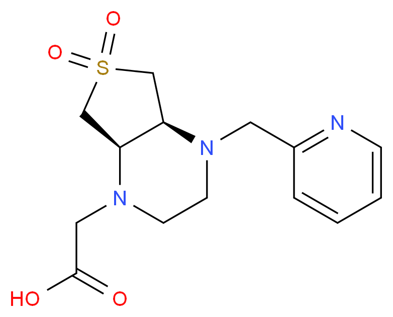 [(4aS*,7aR*)-6,6-dioxido-4-(2-pyridinylmethyl)hexahydrothieno[3,4-b]pyrazin-1(2H)-yl]acetic acid_分子结构_CAS_)
