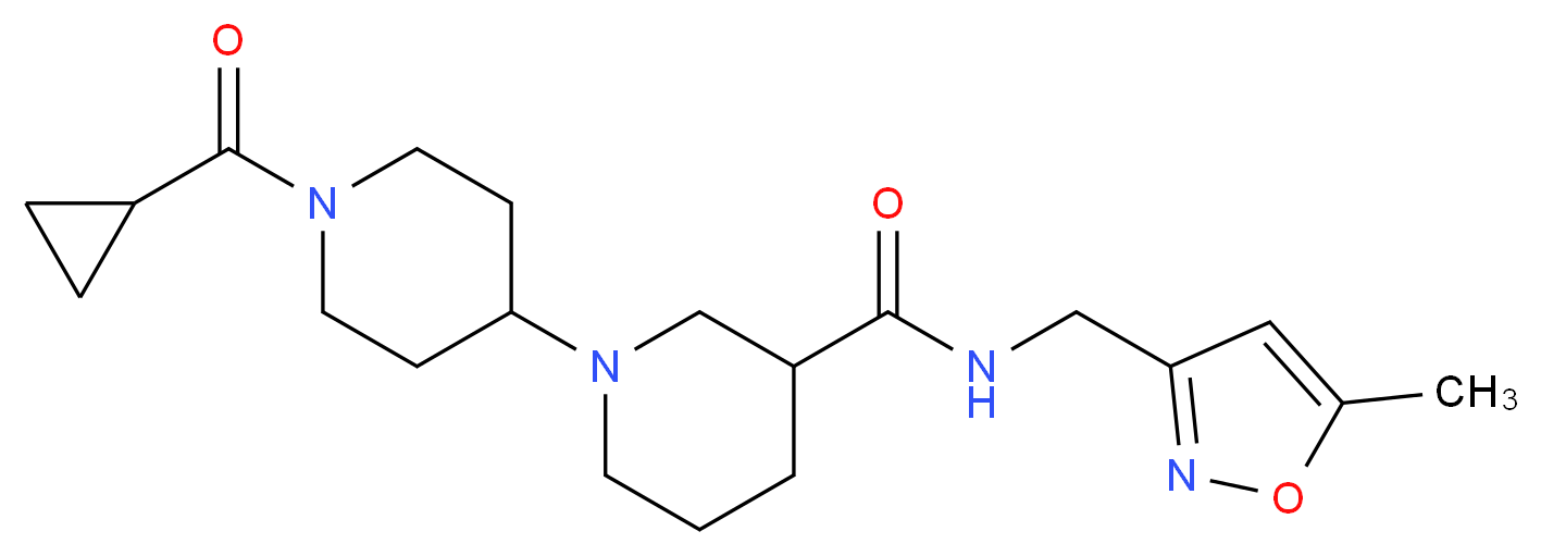 1'-(cyclopropylcarbonyl)-N-[(5-methylisoxazol-3-yl)methyl]-1,4'-bipiperidine-3-carboxamide_分子结构_CAS_)