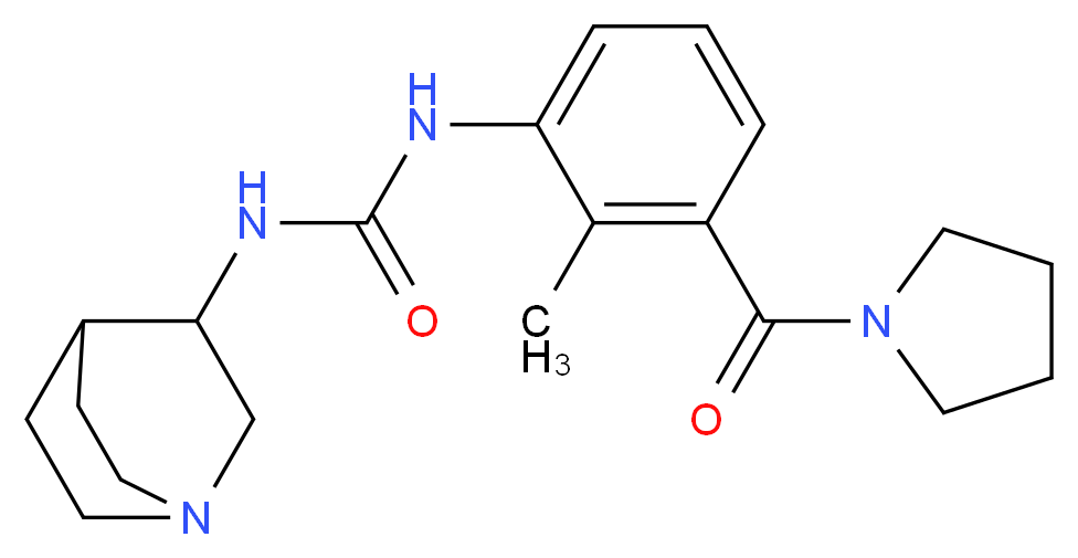N-1-azabicyclo[2.2.2]oct-3-yl-N'-[2-methyl-3-(pyrrolidin-1-ylcarbonyl)phenyl]urea_分子结构_CAS_)