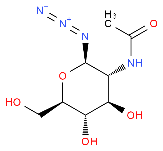 N-[(2R,3R,4R,5S,6R)-2-azido-4,5-dihydroxy-6-(hydroxymethyl)oxan-3-yl]acetamide_分子结构_CAS_29847-23-2