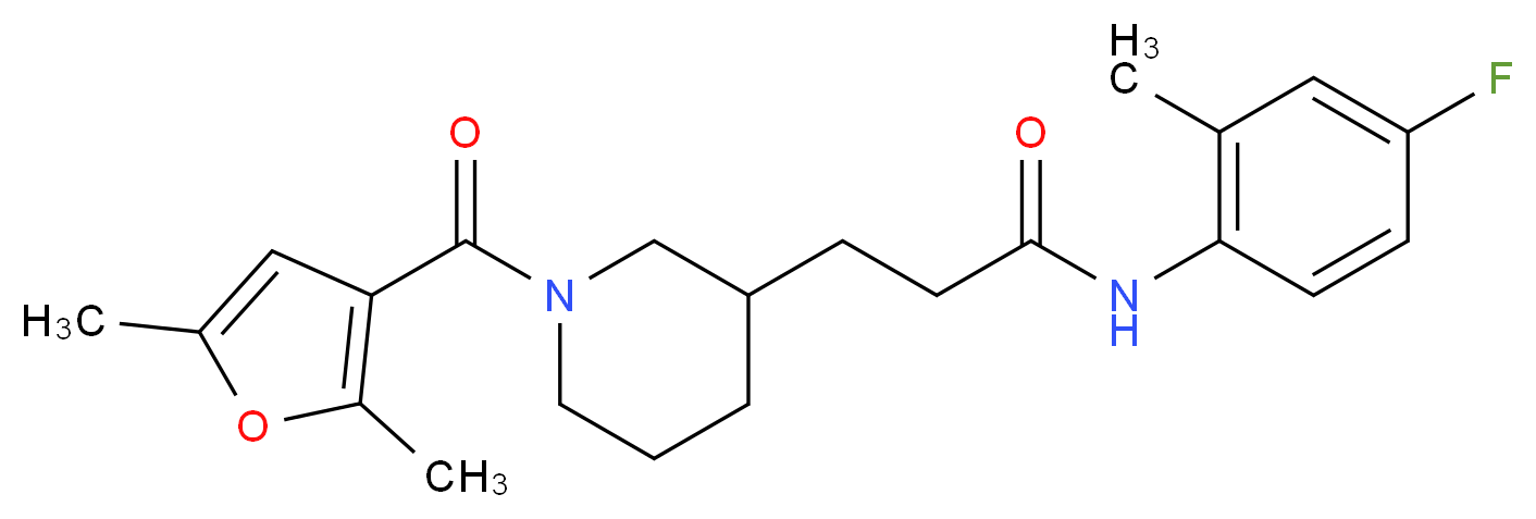 3-[1-(2,5-dimethyl-3-furoyl)-3-piperidinyl]-N-(4-fluoro-2-methylphenyl)propanamide_分子结构_CAS_)
