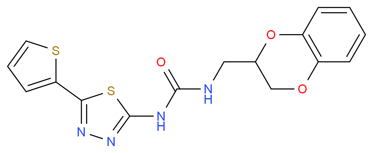 N-(2,3-dihydro-1,4-benzodioxin-2-ylmethyl)-N'-[5-(2-thienyl)-1,3,4-thiadiazol-2-yl]urea_分子结构_CAS_)
