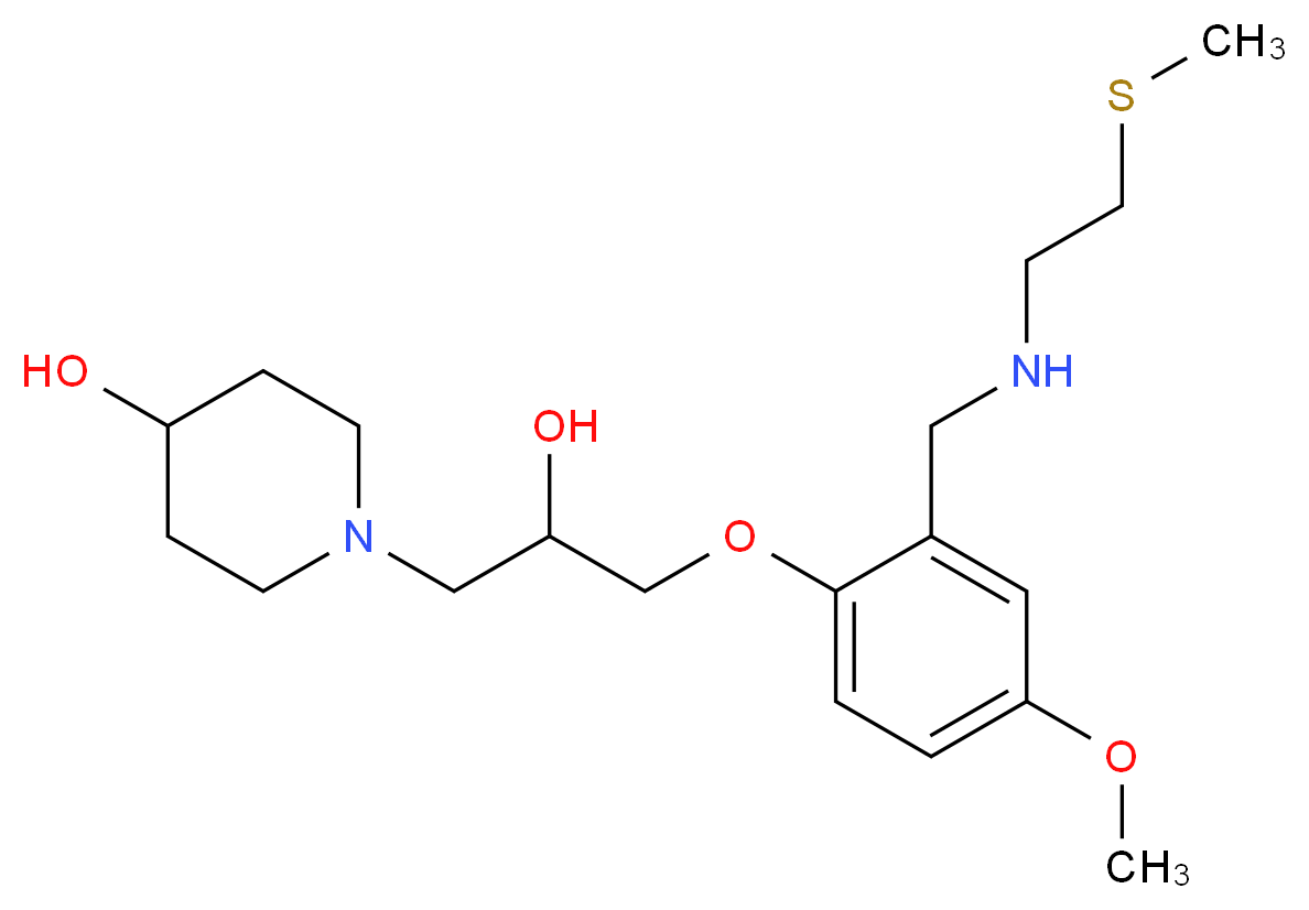 1-{2-hydroxy-3-[4-methoxy-2-({[2-(methylthio)ethyl]amino}methyl)phenoxy]propyl}-4-piperidinol_分子结构_CAS_)