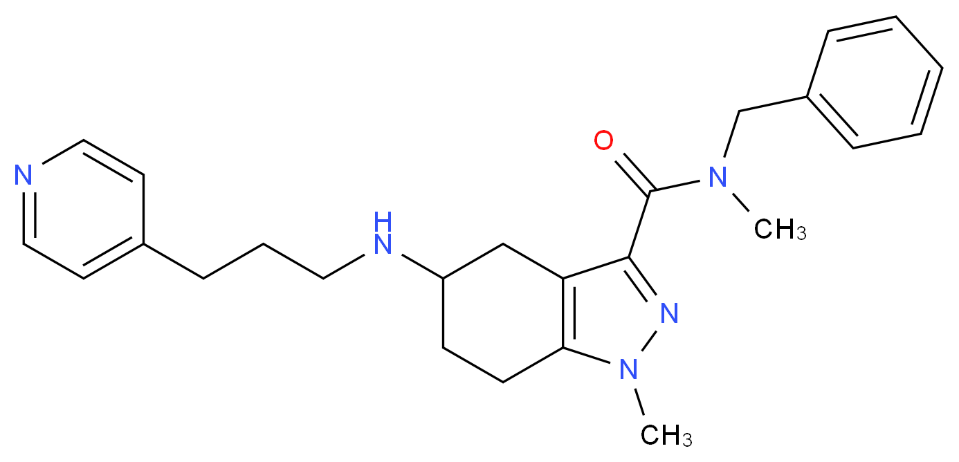 N-benzyl-N,1-dimethyl-5-{[3-(4-pyridinyl)propyl]amino}-4,5,6,7-tetrahydro-1H-indazole-3-carboxamide_分子结构_CAS_)