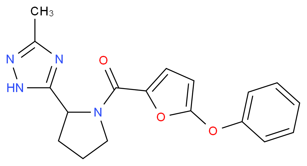 3-methyl-5-[1-(5-phenoxy-2-furoyl)pyrrolidin-2-yl]-1H-1,2,4-triazole_分子结构_CAS_)
