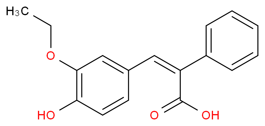 (2Z)-3-(3-ethoxy-4-hydroxyphenyl)-2-phenylacrylic acid_分子结构_CAS_87751-73-3)