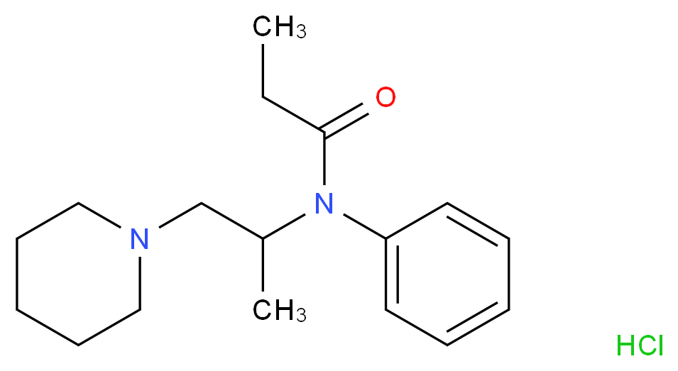 N-phenyl-N-[1-(piperidin-1-yl)propan-2-yl]propanamide hydrochloride_分子结构_CAS_98348-21-1