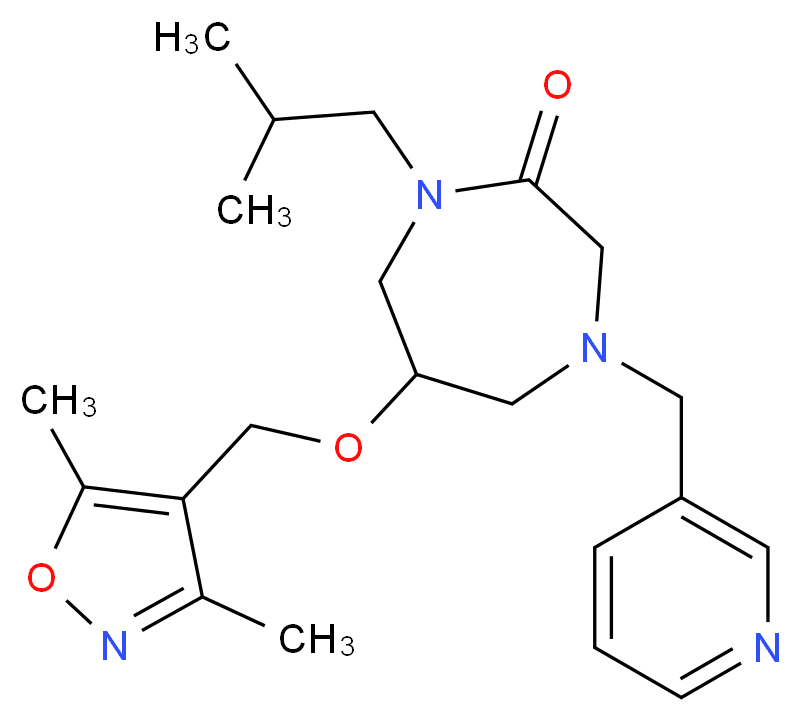 6-[(3,5-dimethyl-4-isoxazolyl)methoxy]-1-isobutyl-4-(3-pyridinylmethyl)-1,4-diazepan-2-one_分子结构_CAS_)