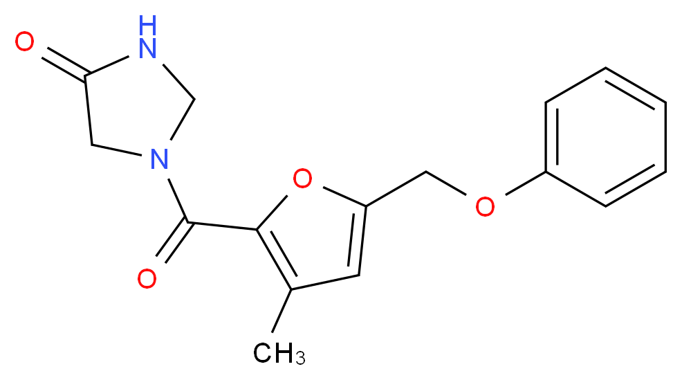 1-[3-methyl-5-(phenoxymethyl)-2-furoyl]imidazolidin-4-one_分子结构_CAS_)