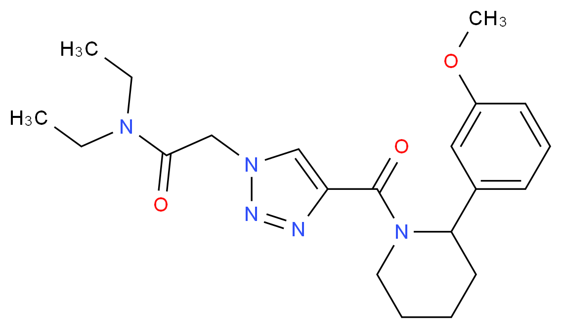 N,N-diethyl-2-(4-{[2-(3-methoxyphenyl)-1-piperidinyl]carbonyl}-1H-1,2,3-triazol-1-yl)acetamide_分子结构_CAS_)