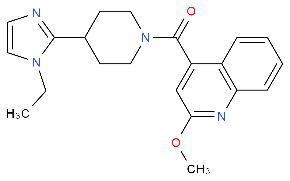 4-{[4-(1-ethyl-1H-imidazol-2-yl)-1-piperidinyl]carbonyl}-2-methoxyquinoline_分子结构_CAS_)