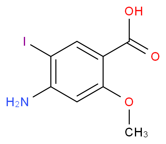 4-amino-5-iodo-2-methoxybenzoic acid_分子结构_CAS_155928-39-5