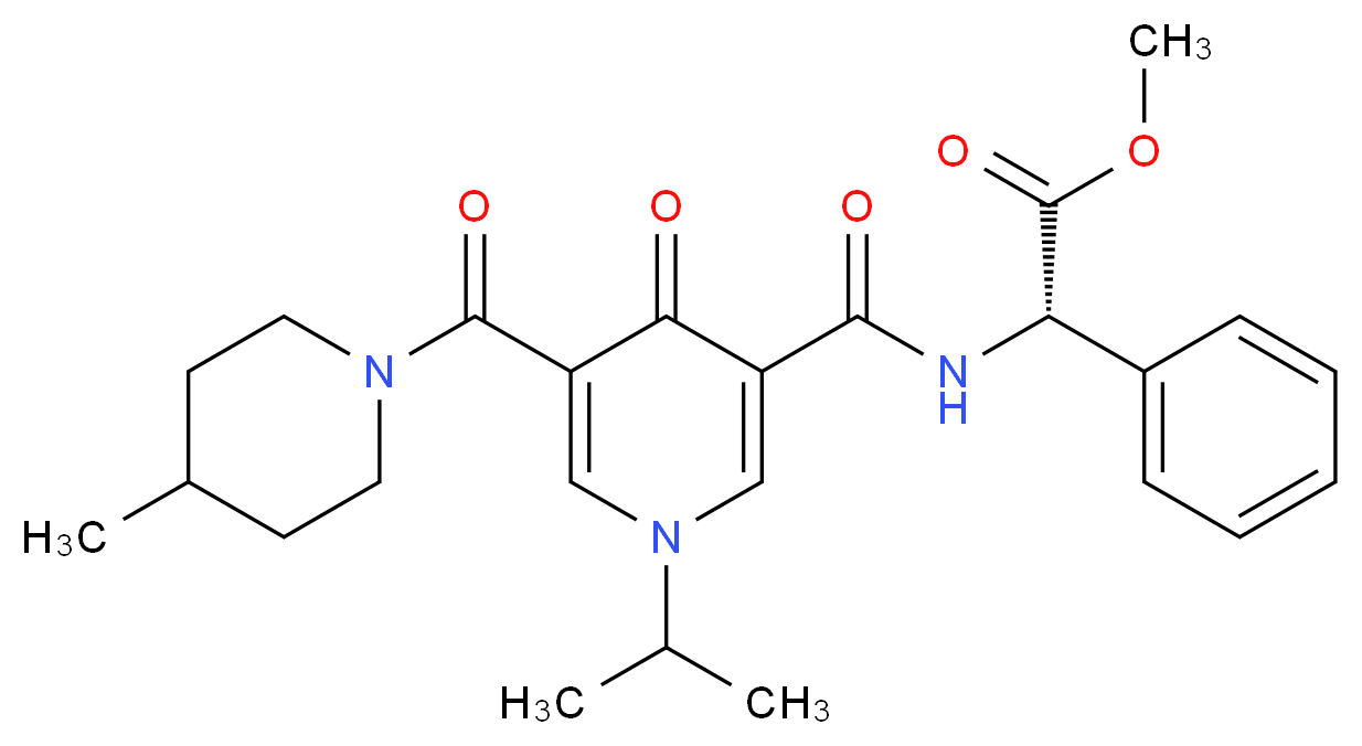 methyl (2S)-[({1-isopropyl-5-[(4-methyl-1-piperidinyl)carbonyl]-4-oxo-1,4-dihydro-3-pyridinyl}carbonyl)amino](phenyl)acetate_分子结构_CAS_)