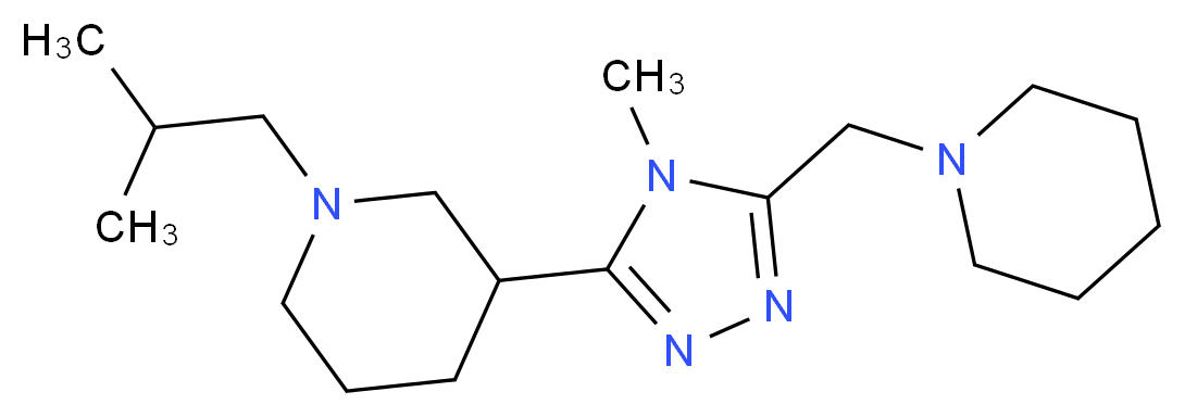 1-isobutyl-3-[4-methyl-5-(piperidin-1-ylmethyl)-4H-1,2,4-triazol-3-yl]piperidine_分子结构_CAS_)