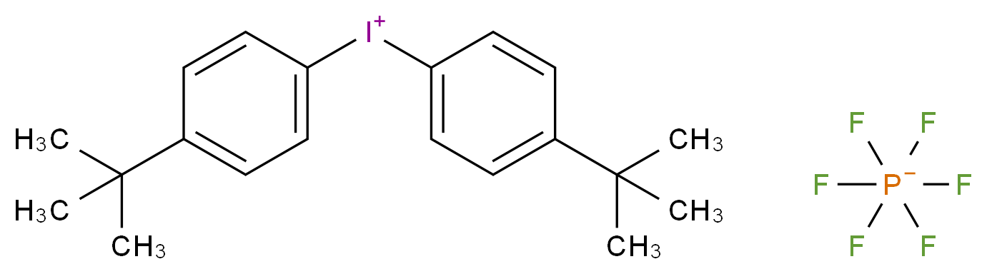 bis(4-tert-butylphenyl)iodanium; hexafluoro-λ<sup>5</sup>-phosphanuide_分子结构_CAS_61358-25-6