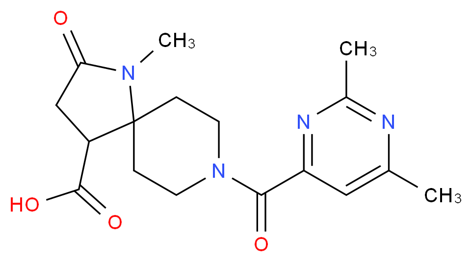 8-[(2,6-dimethylpyrimidin-4-yl)carbonyl]-1-methyl-2-oxo-1,8-diazaspiro[4.5]decane-4-carboxylic acid_分子结构_CAS_)
