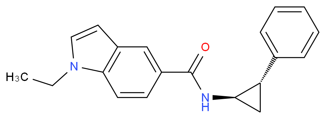1-ethyl-N-[(1R*,2S*)-2-phenylcyclopropyl]-1H-indole-5-carboxamide_分子结构_CAS_)