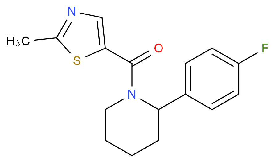 2-(4-fluorophenyl)-1-[(2-methyl-1,3-thiazol-5-yl)carbonyl]piperidine_分子结构_CAS_)