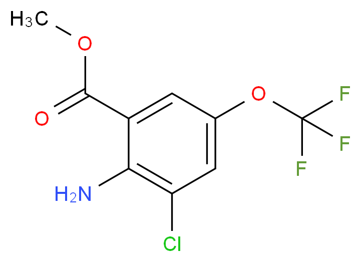 Methyl 2-amino-3-chloro-5-(trifluoromethoxy)benzoate_分子结构_CAS_1003708-08-4)