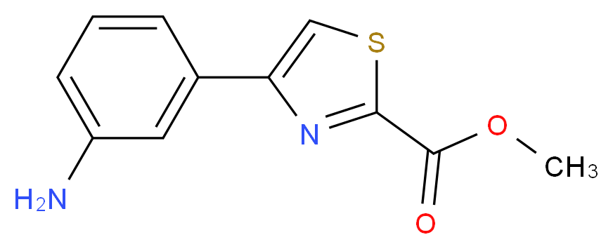 methyl 4-(3-aminophenyl)-1,3-thiazole-2-carboxylate_分子结构_CAS_885279-72-1