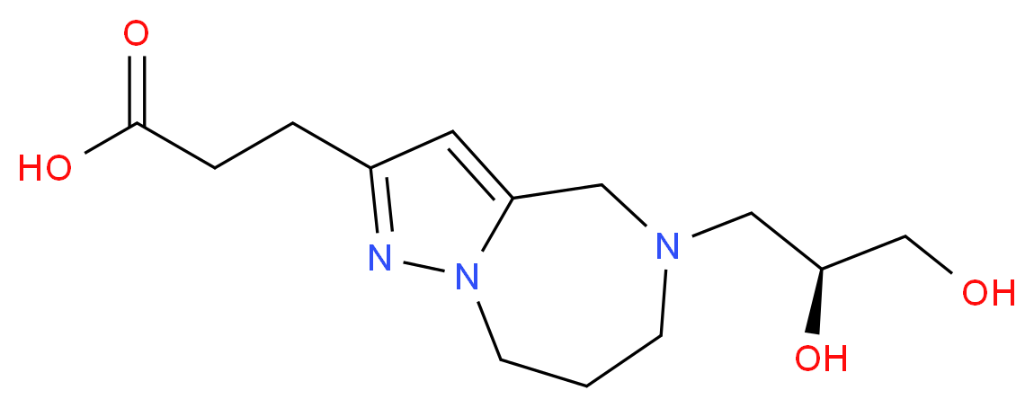 3-{5-[(2S)-2,3-dihydroxypropyl]-5,6,7,8-tetrahydro-4H-pyrazolo[1,5-a][1,4]diazepin-2-yl}propanoic acid_分子结构_CAS_)