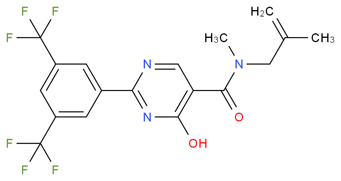 2-[3,5-bis(trifluoromethyl)phenyl]-4-hydroxy-N-methyl-N-(2-methylprop-2-en-1-yl)pyrimidine-5-carboxamide_分子结构_CAS_)