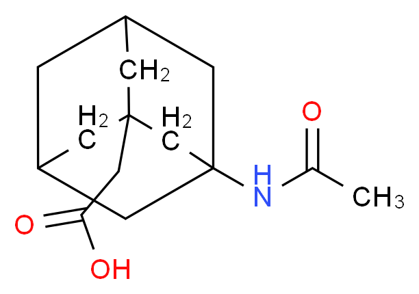 2-(3-acetamidoadamantan-1-yl)acetic acid_分子结构_CAS_75667-93-5