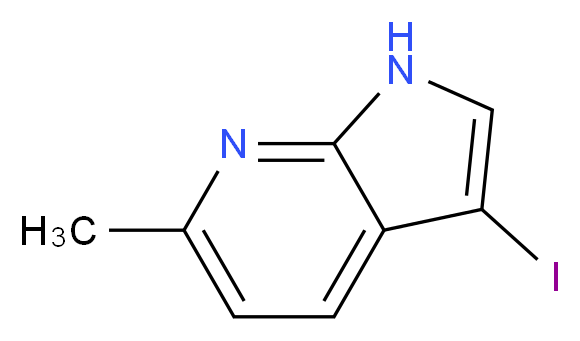 3-iodo-6-methyl-1H-pyrrolo[2,3-b]pyridine_分子结构_CAS_1000340-29-3