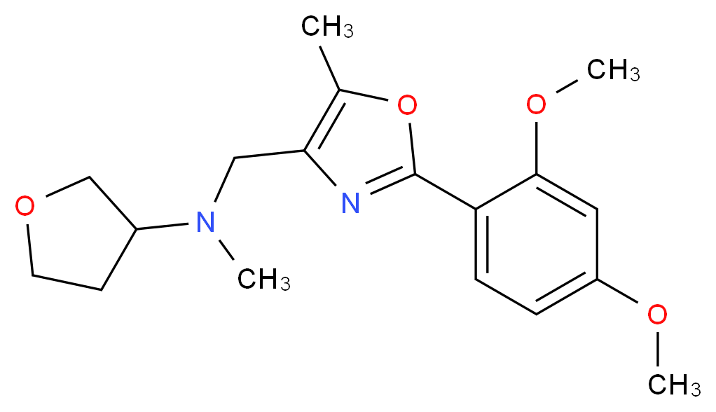 N-{[2-(2,4-dimethoxyphenyl)-5-methyl-1,3-oxazol-4-yl]methyl}-N-methyltetrahydro-3-furanamine_分子结构_CAS_)