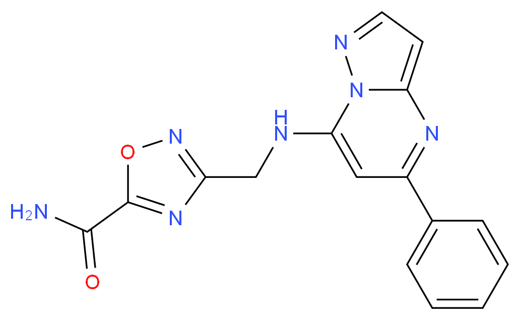 3-{[(5-phenylpyrazolo[1,5-a]pyrimidin-7-yl)amino]methyl}-1,2,4-oxadiazole-5-carboxamide_分子结构_CAS_)