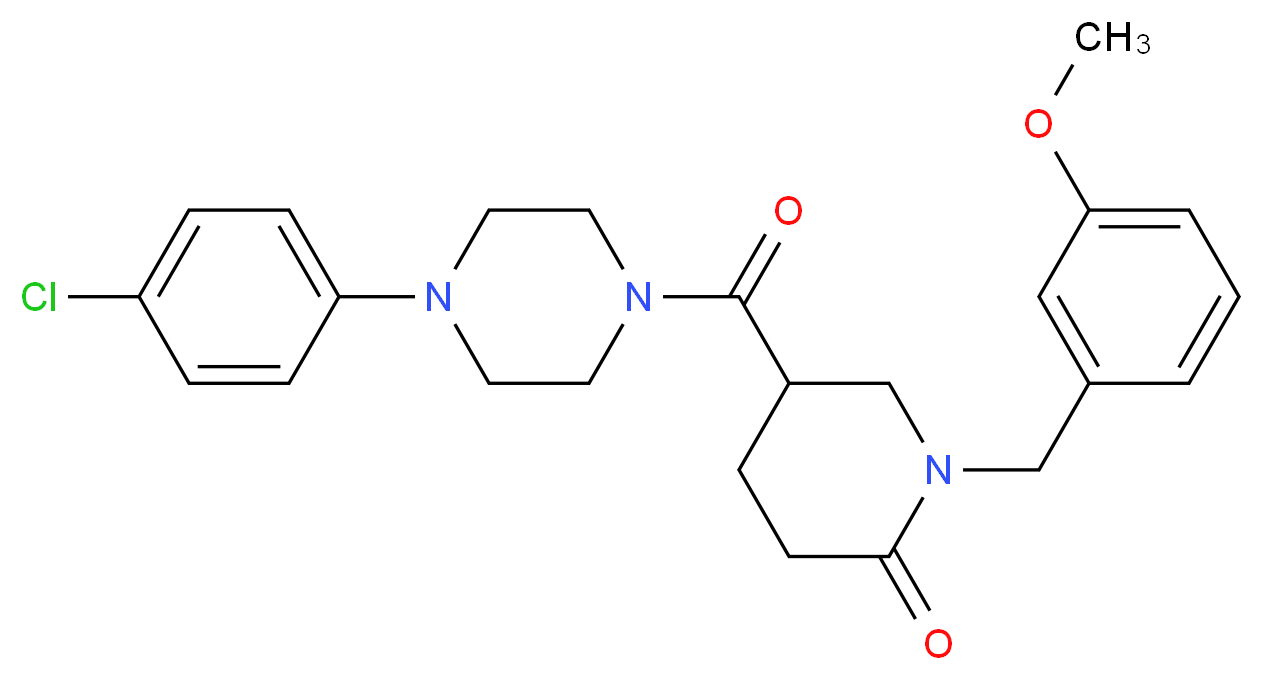 5-{[4-(4-chlorophenyl)-1-piperazinyl]carbonyl}-1-(3-methoxybenzyl)-2-piperidinone_分子结构_CAS_)
