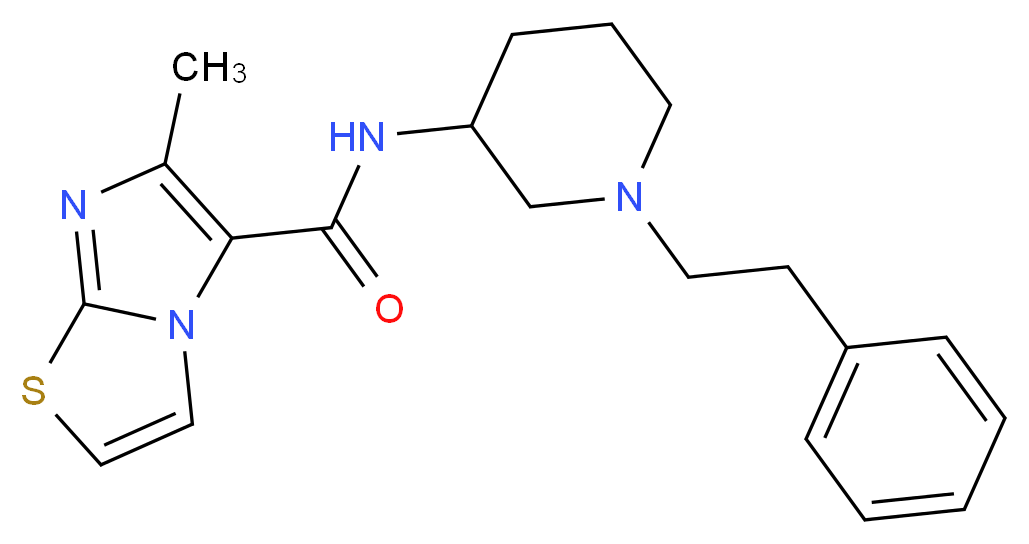 6-methyl-N-[1-(2-phenylethyl)-3-piperidinyl]imidazo[2,1-b][1,3]thiazole-5-carboxamide_分子结构_CAS_)