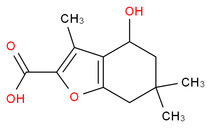 4-Hydroxy-3,6,6-trimethyl-4,5,6,7-tetrahydro-1-benzofuran-2-carboxylic acid_分子结构_CAS_)