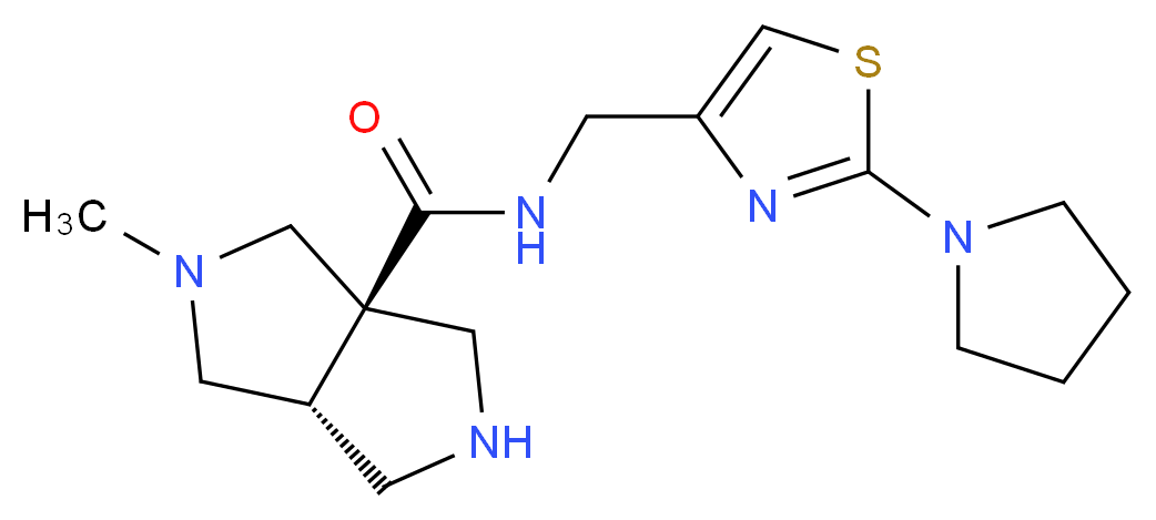 (3aR*,6aR*)-2-methyl-N-[(2-pyrrolidin-1-yl-1,3-thiazol-4-yl)methyl]hexahydropyrrolo[3,4-c]pyrrole-3a(1H)-carboxamide_分子结构_CAS_)