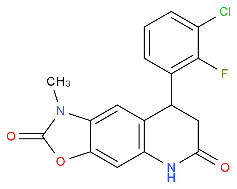 8-(3-chloro-2-fluorophenyl)-1-methyl-1,5,7,8-tetrahydro[1,3]oxazolo[4,5-g]quinoline-2,6-dione_分子结构_CAS_)