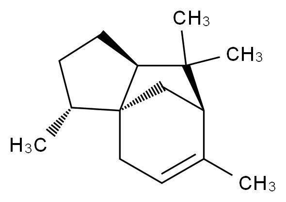 (1R,2R,5S,7R)-2,6,6,8-tetramethyltricyclo[5.3.1.0<sup>1</sup>,<sup>5</sup>]undec-8-ene_分子结构_CAS_50894-66-1