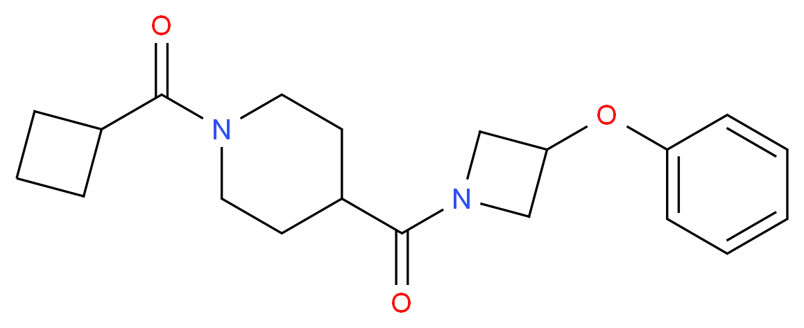 1-(cyclobutylcarbonyl)-4-[(3-phenoxy-1-azetidinyl)carbonyl]piperidine_分子结构_CAS_)