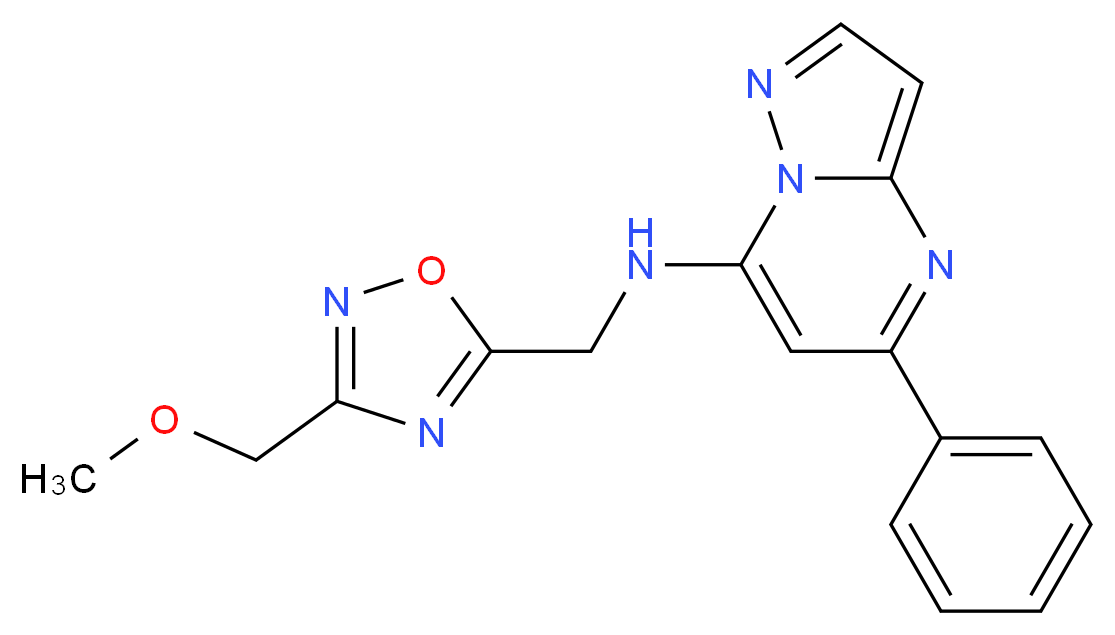 N-{[3-(methoxymethyl)-1,2,4-oxadiazol-5-yl]methyl}-5-phenylpyrazolo[1,5-a]pyrimidin-7-amine_分子结构_CAS_)