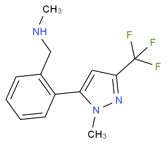 N-Methyl-2-[1-methyl-3-(trifluoromethyl)-1H-pyrazol-5-yl]benzylamine 97%_分子结构_CAS_898598-62-4)