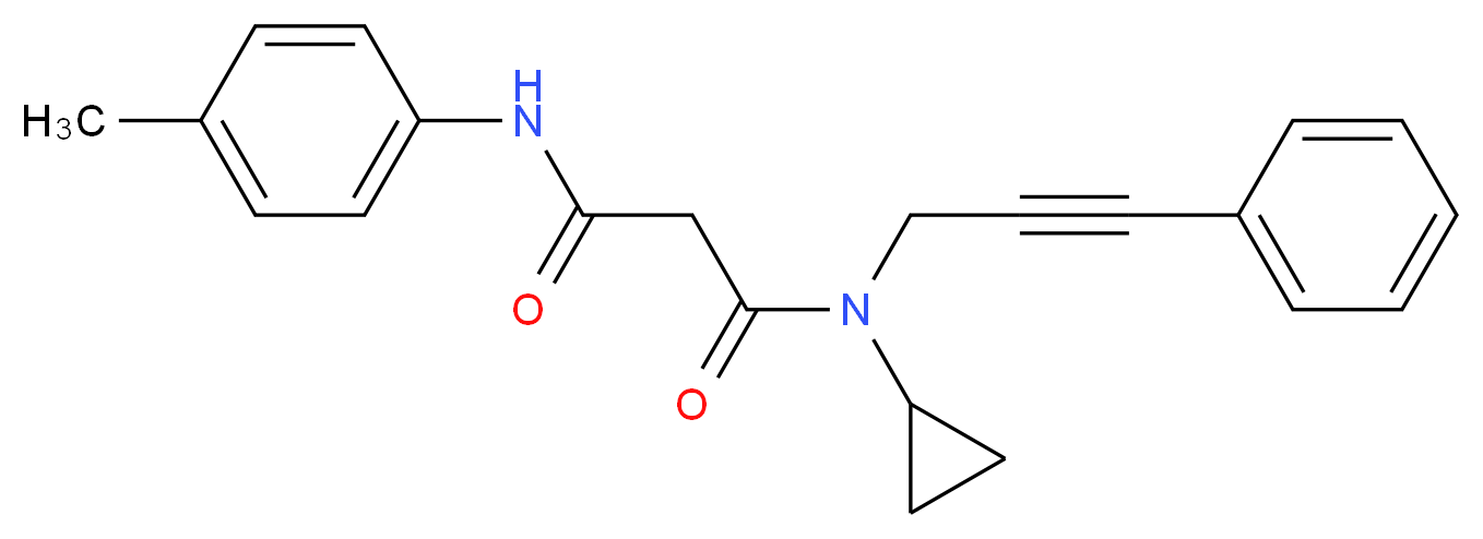 N-cyclopropyl-N'-(4-methylphenyl)-N-(3-phenylprop-2-yn-1-yl)malonamide_分子结构_CAS_)
