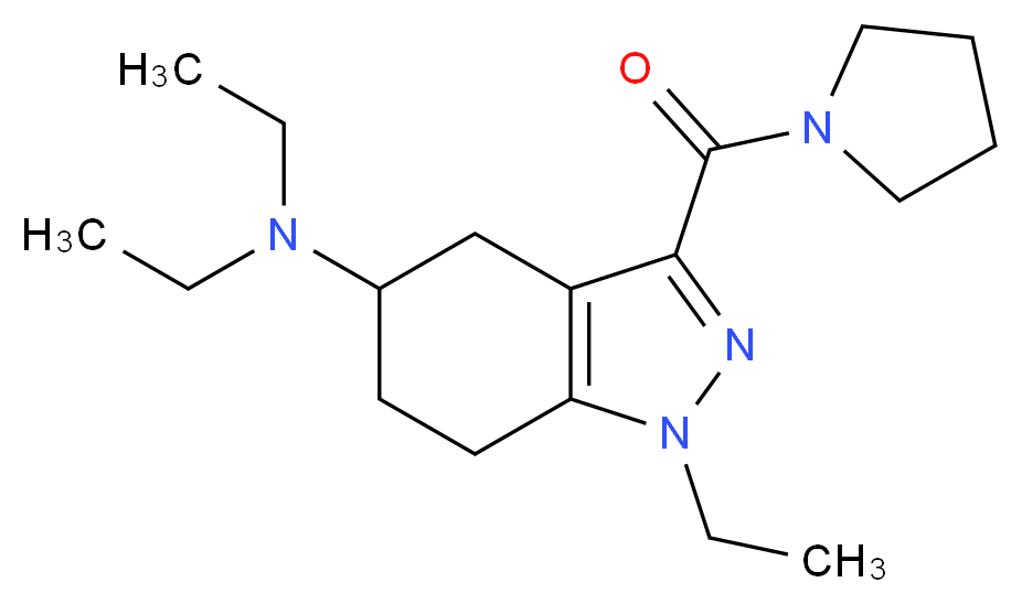 N,N,1-triethyl-3-(1-pyrrolidinylcarbonyl)-4,5,6,7-tetrahydro-1H-indazol-5-amine_分子结构_CAS_)