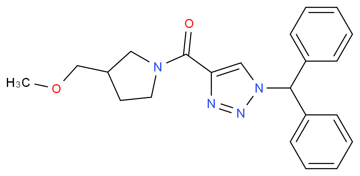1-(diphenylmethyl)-4-{[3-(methoxymethyl)-1-pyrrolidinyl]carbonyl}-1H-1,2,3-triazole_分子结构_CAS_)