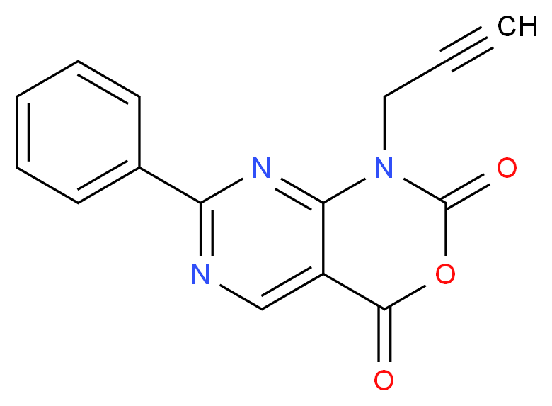 7-phenyl-1-(prop-2-yn-1-yl)-1H,2H,4H-pyrimido[4,5-d][1,3]oxazine-2,4-dione_分子结构_CAS_1253790-88-3