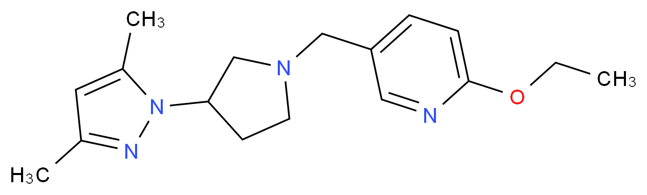 5-{[3-(3,5-dimethyl-1H-pyrazol-1-yl)pyrrolidin-1-yl]methyl}-2-ethoxypyridine_分子结构_CAS_)