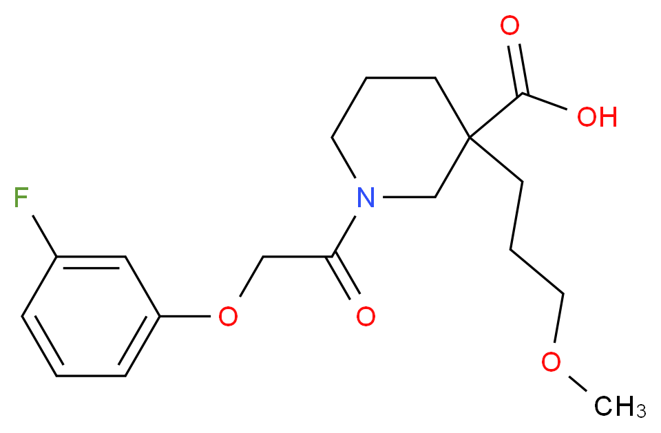 1-[(3-fluorophenoxy)acetyl]-3-(3-methoxypropyl)-3-piperidinecarboxylic acid_分子结构_CAS_)
