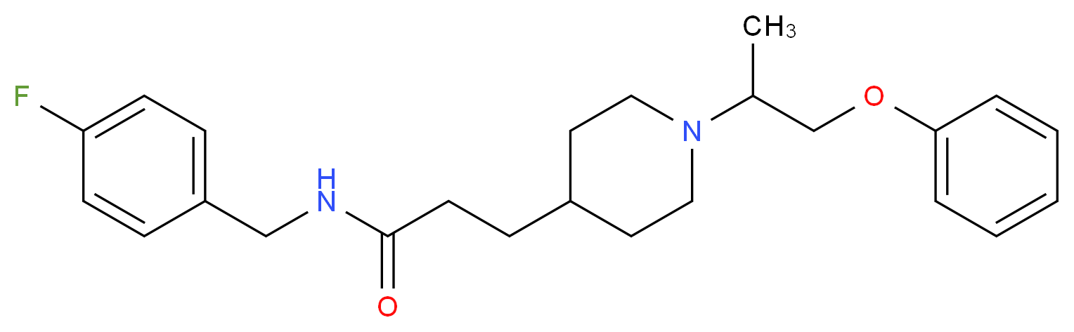 N-(4-fluorobenzyl)-3-[1-(1-methyl-2-phenoxyethyl)-4-piperidinyl]propanamide_分子结构_CAS_)