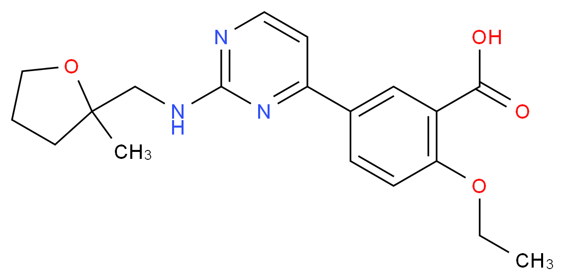 2-ethoxy-5-(2-{[(2-methyltetrahydrofuran-2-yl)methyl]amino}pyrimidin-4-yl)benzoic acid_分子结构_CAS_)