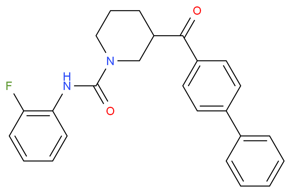 3-(4-biphenylylcarbonyl)-N-(2-fluorophenyl)-1-piperidinecarboxamide_分子结构_CAS_)